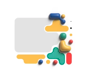 Imagem com diversas formas coloridas que exemplificam o uso de formas no design. As formas estão dispostas de maneira criativa e harmonicamente, destacando nuances estéticas.