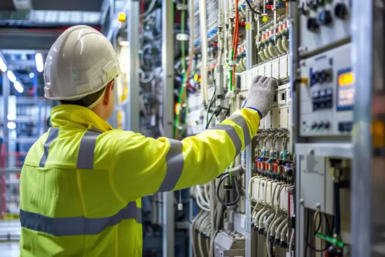 Imagem de um profissional utilizando equipamentos elétricos em um ambiente industrial para ilustrar como montar uma empresa de soluções elétricas e automação focada em B2B.